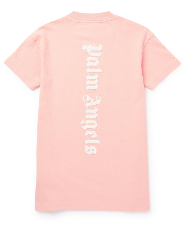 palm-angels-pgdb002c99jer0013001-Pink Logo Print T-Shirt Dress