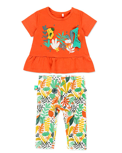 Orange Animals Outfit Set