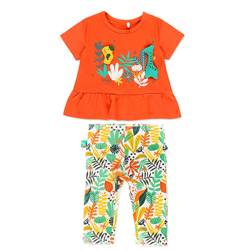 Orange Animals Outfit Set