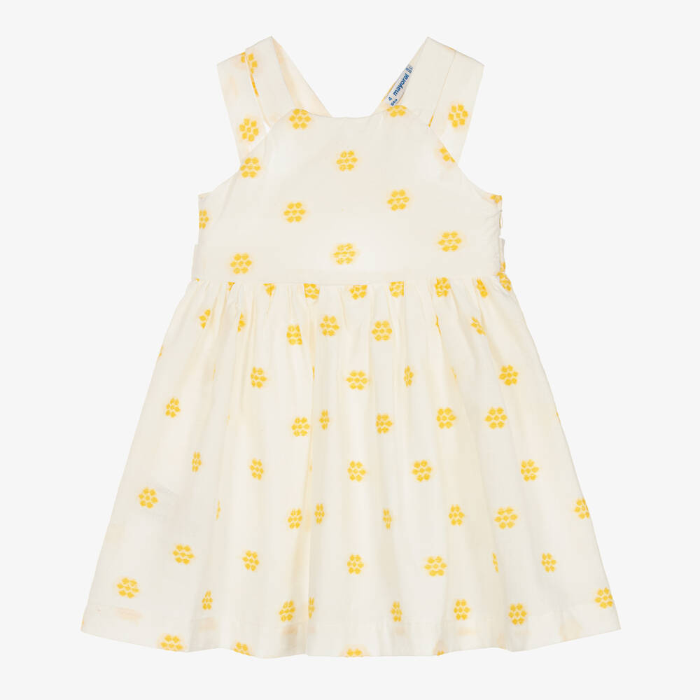Yellow Daisy Print Cotton Dress