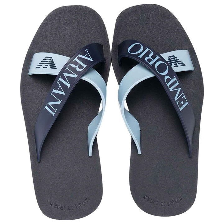 armani-Navy Logo Cross Over Strap Sandals-xyps03-xoz18-q951