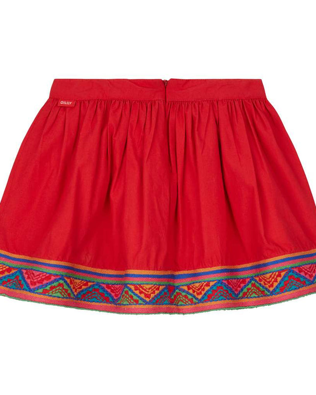 OILILY-Senna skirt 24 plain red-YF18GSK201-24-Default-Oilily-kids atelier