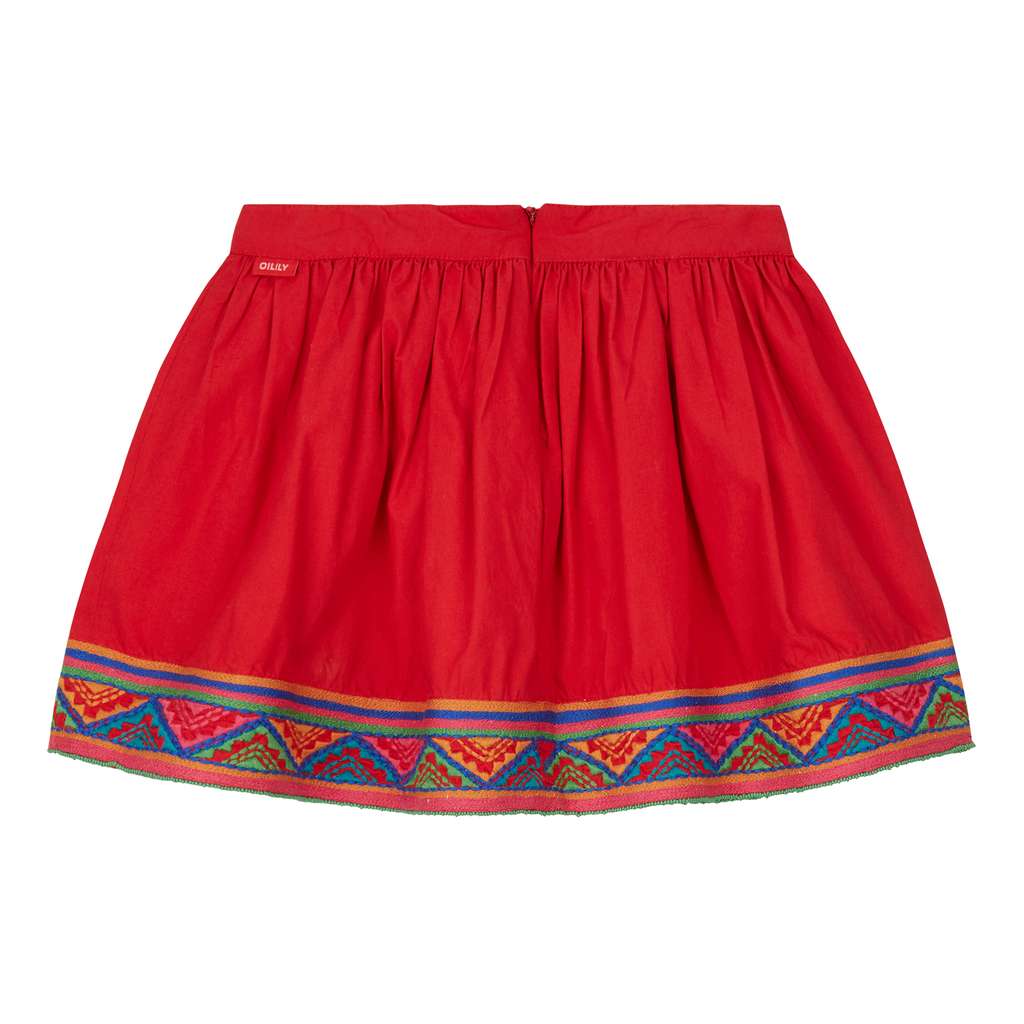 OILILY-Senna skirt 24 plain red-YF18GSK201-24-Default-Oilily-kids atelier