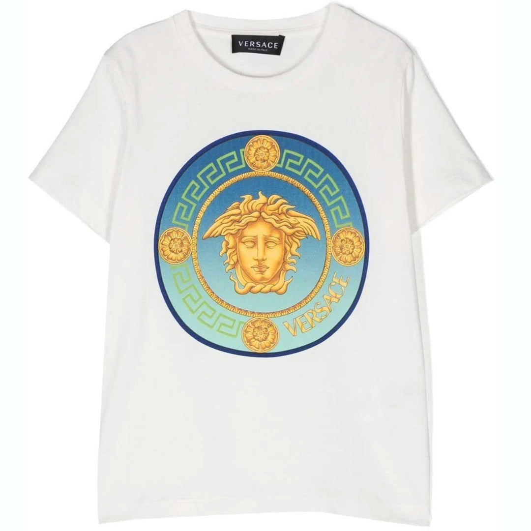 versace-White Cotton Medusa T-Shirt-1000129-1a07317-2wg20