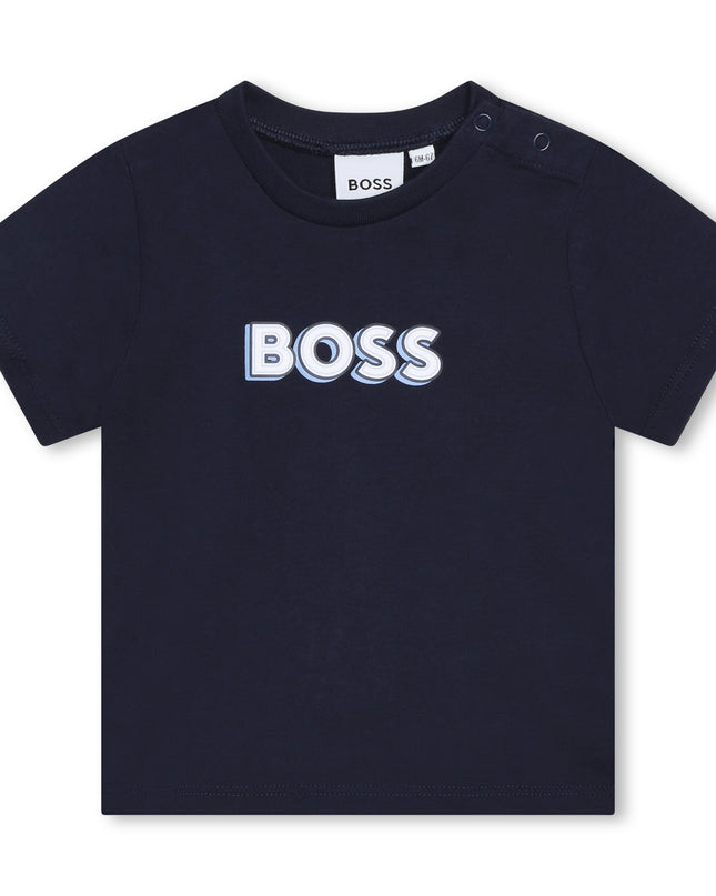 boss-j95357-849-Navy Blue Logo T-Shirt