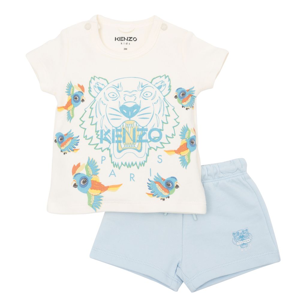 Light Blue Birdie Logo Outfit kids atelier