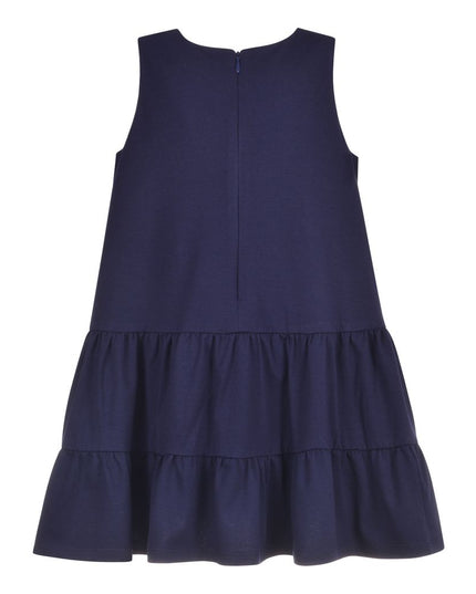 hucklebones-aw20-901-Navy Ruffle Tier Dress