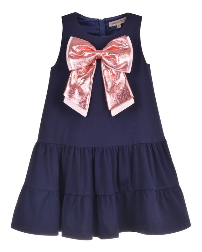 hucklebones-aw20-901-Navy Ruffle Tier Dress