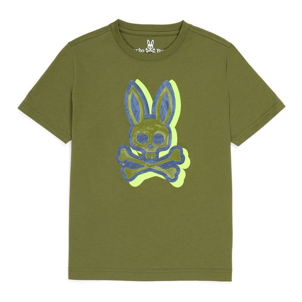 psycho-bunny-Green Bunny Logo T-Shirt-b0u981u1pc-301