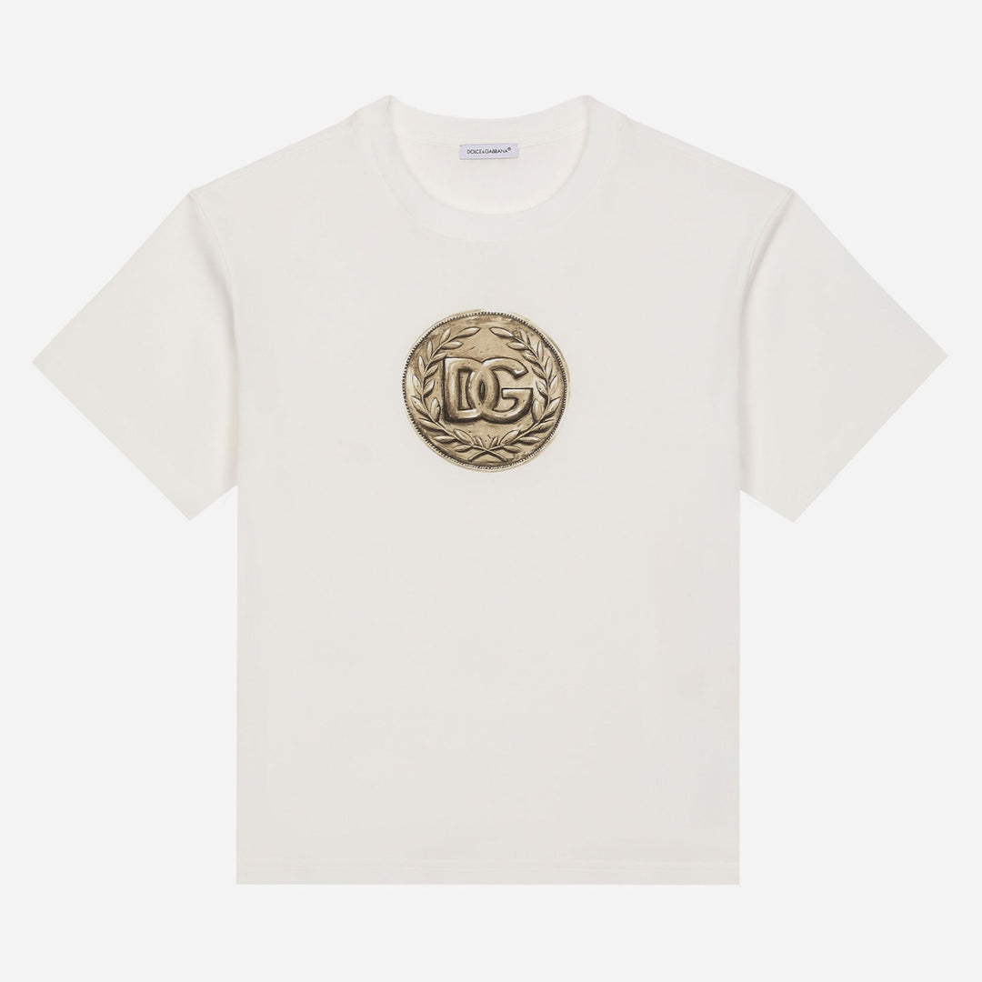 dg-White Cotton Jersey Coin T-Shirt-l4jtey-g7kx1-w0111
