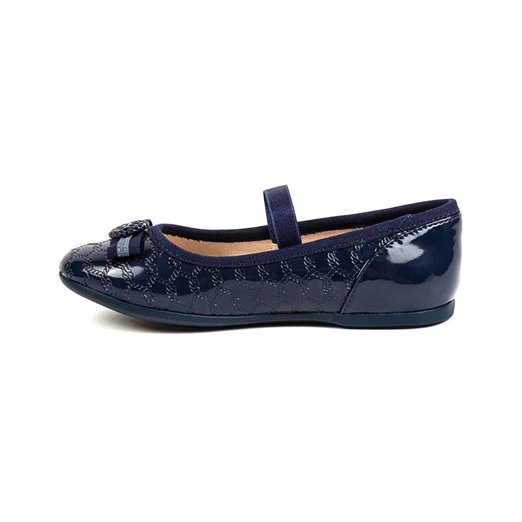 Girls navy top ballet pumps