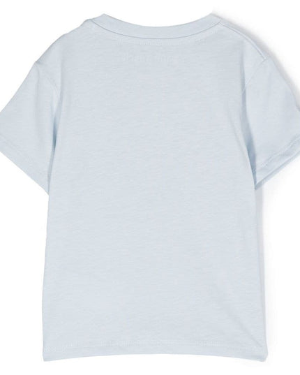 PALM ANGELS-PBXB001S23JER0034101-CURVED LOGO T-SHIRT BABY BLUE WHITE