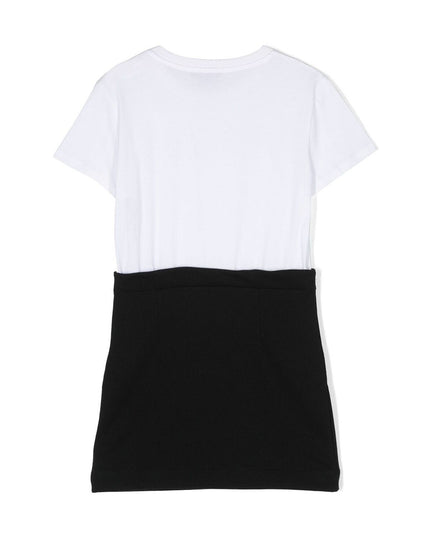 balmain-Black & White Logo Dress-bs1b81-z0057-100ne