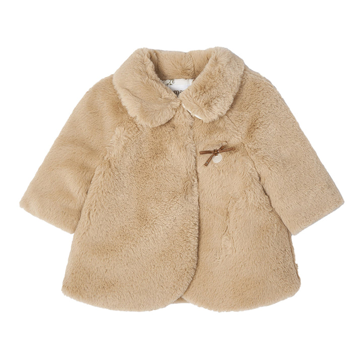 Beige Caramel Faux Fur Coat