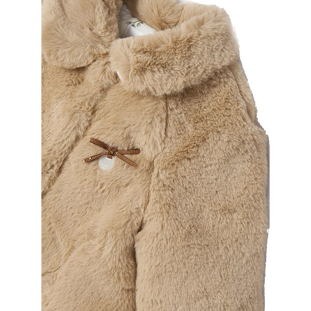 Beige Caramel Faux Fur Coat
