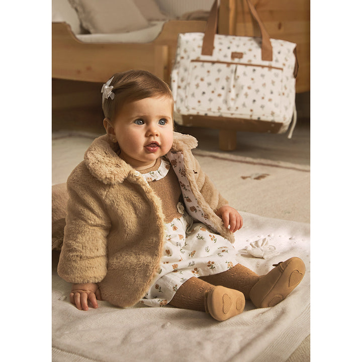 Beige Caramel Faux Fur Coat