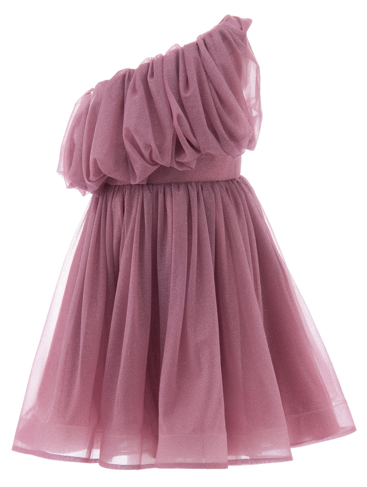 Pink Izorah Off Shoulder Glitter Dress