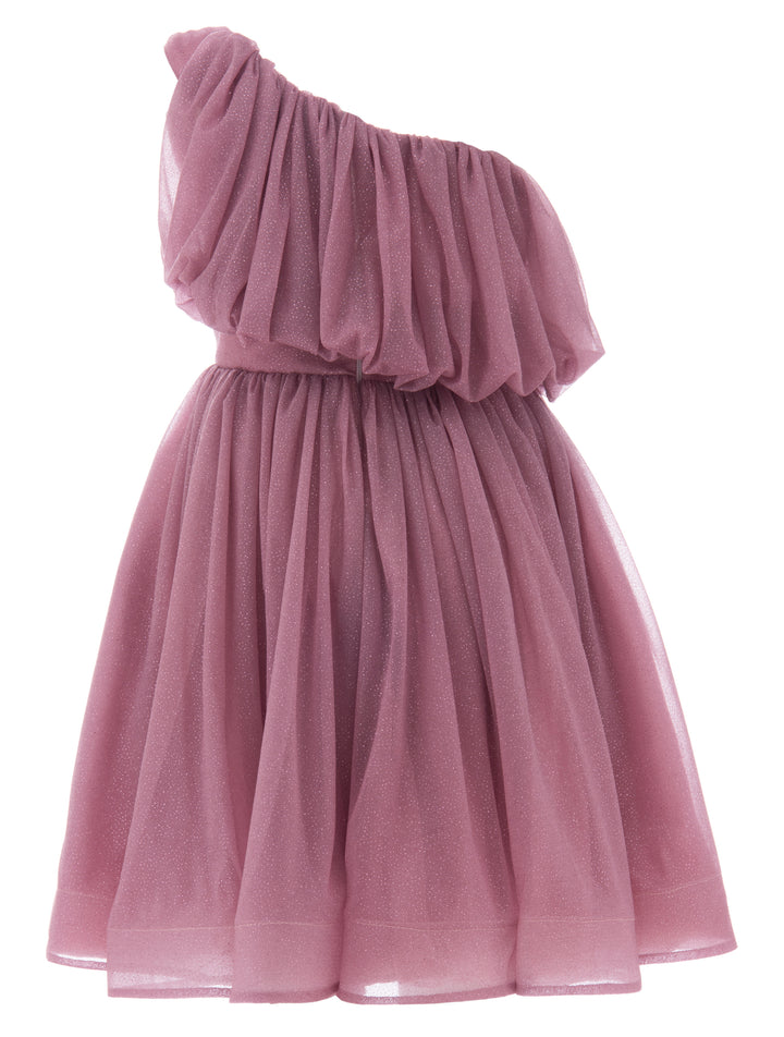 Pink Izorah Off Shoulder Glitter Dress