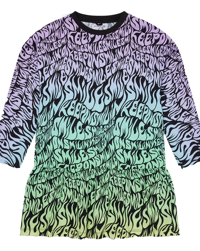 Multicolor Keep On Smiling Graphic Dress