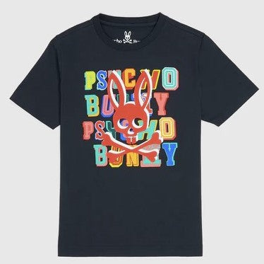 psycho-bunny-b0u870u1pc-410-Navy Fulton Printed Graphic T-Shirt
