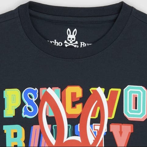 psycho-bunny-b0u870u1pc-410-Navy Fulton Printed Graphic T-Shirt