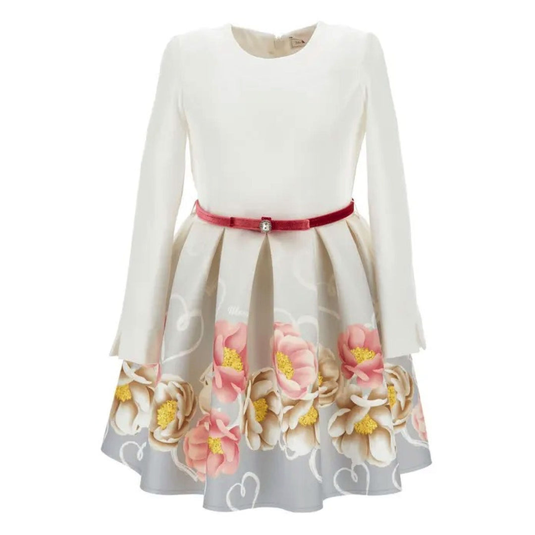 monnalisa-11b902-2659-3201-White Floral Print Dress