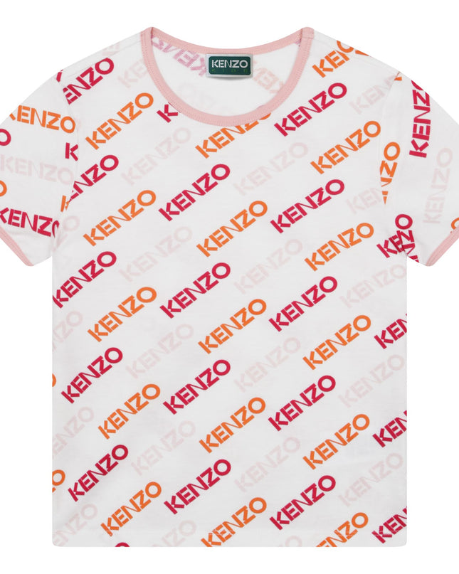 kenzo-k15634-10p-White Logo T-Shirt