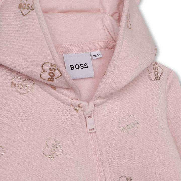 boss-j94362-44l-Girls Pink Cotton Pramsuit