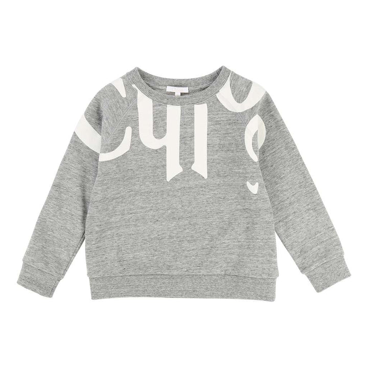 Chloe Grey Cotton Sweatshirt-Default-Chloe-kids atelier