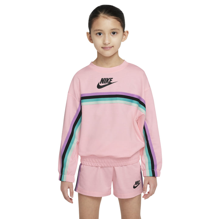 Pink Logo Stripe Kids Sweatshirt