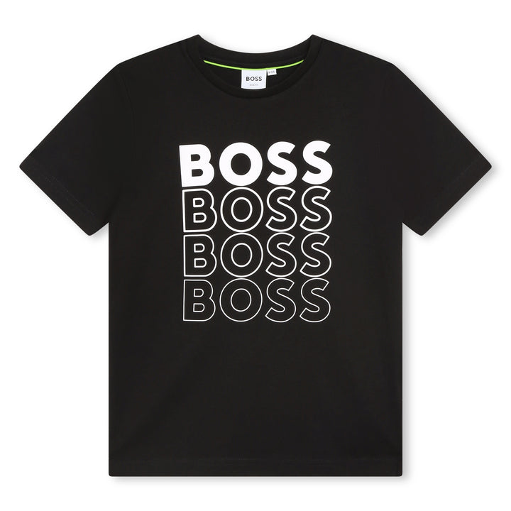 boss-j25o05-09b-Black Multiple Logo T-Shirt