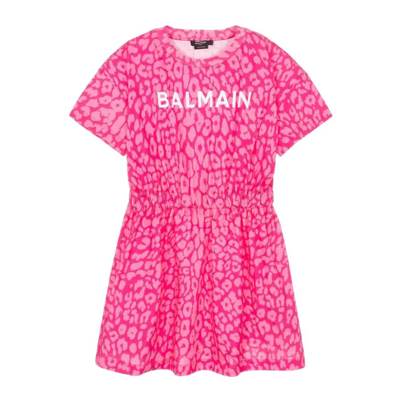 balmain-Pink Leopard Dress-bs1b71-z0082-561rs