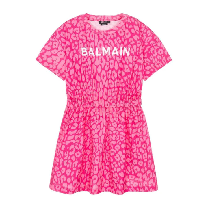balmain-Pink Leopard Dress-bs1b71-z0082-561rs