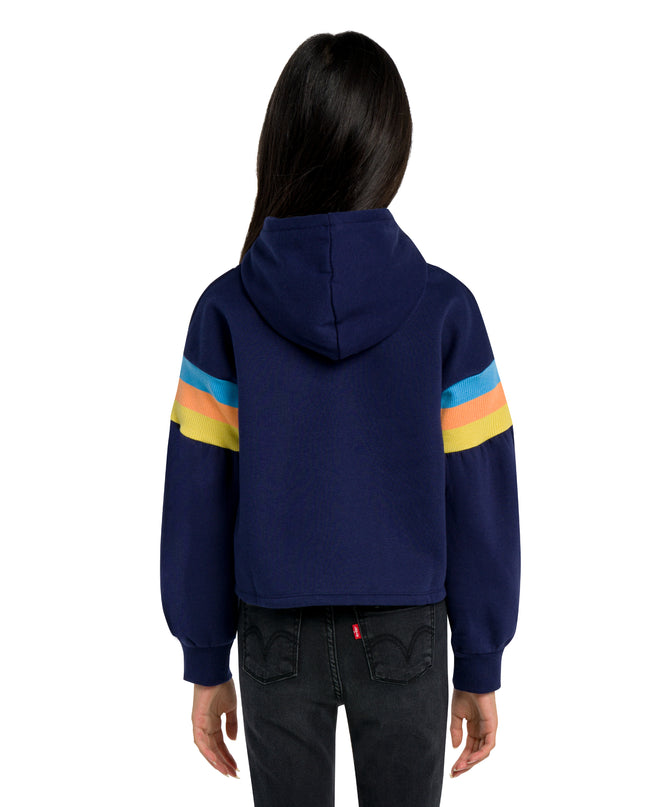 Navy Logo Print Hoodie