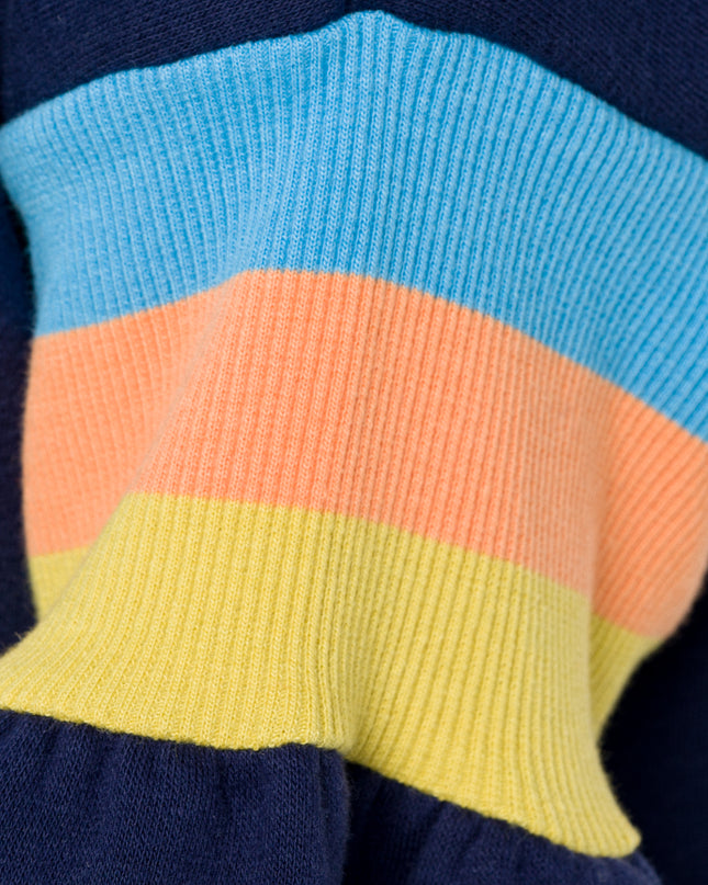 Navy Logo Print Hoodie