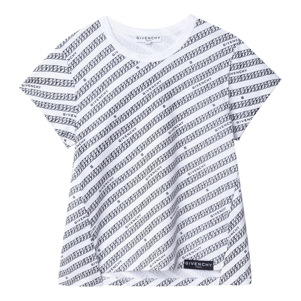 givenchy-Girls Gray & White T-Shirt-h15220-10b