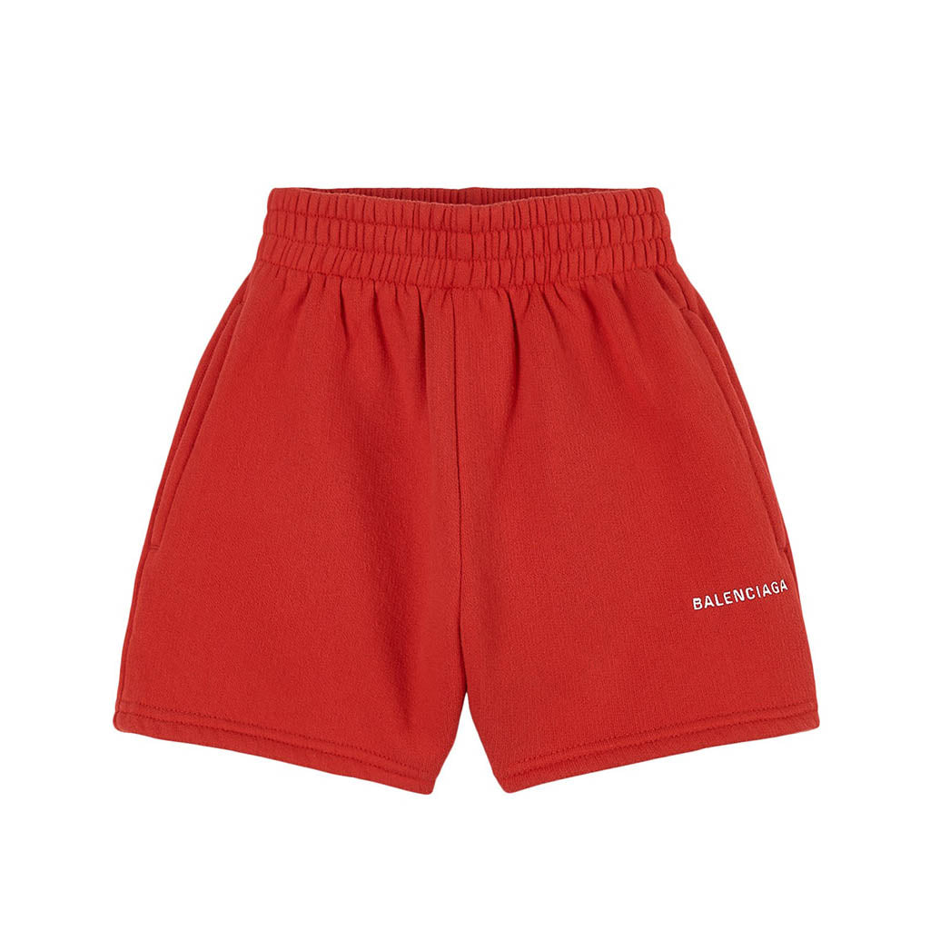 balenciaga-Red Logo Shorts-681862tmvf13168
