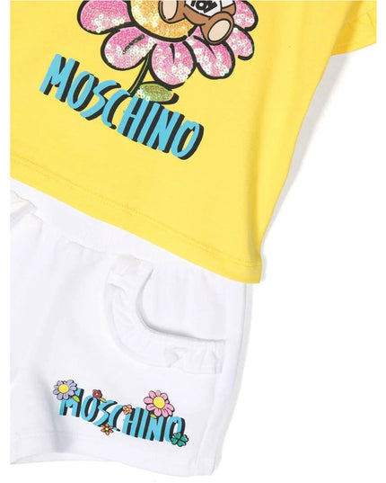 moschino-Flower Teddy T-shirt & Shorts Set in Stretch Cotton-set-mdg00p-lba08-10101
