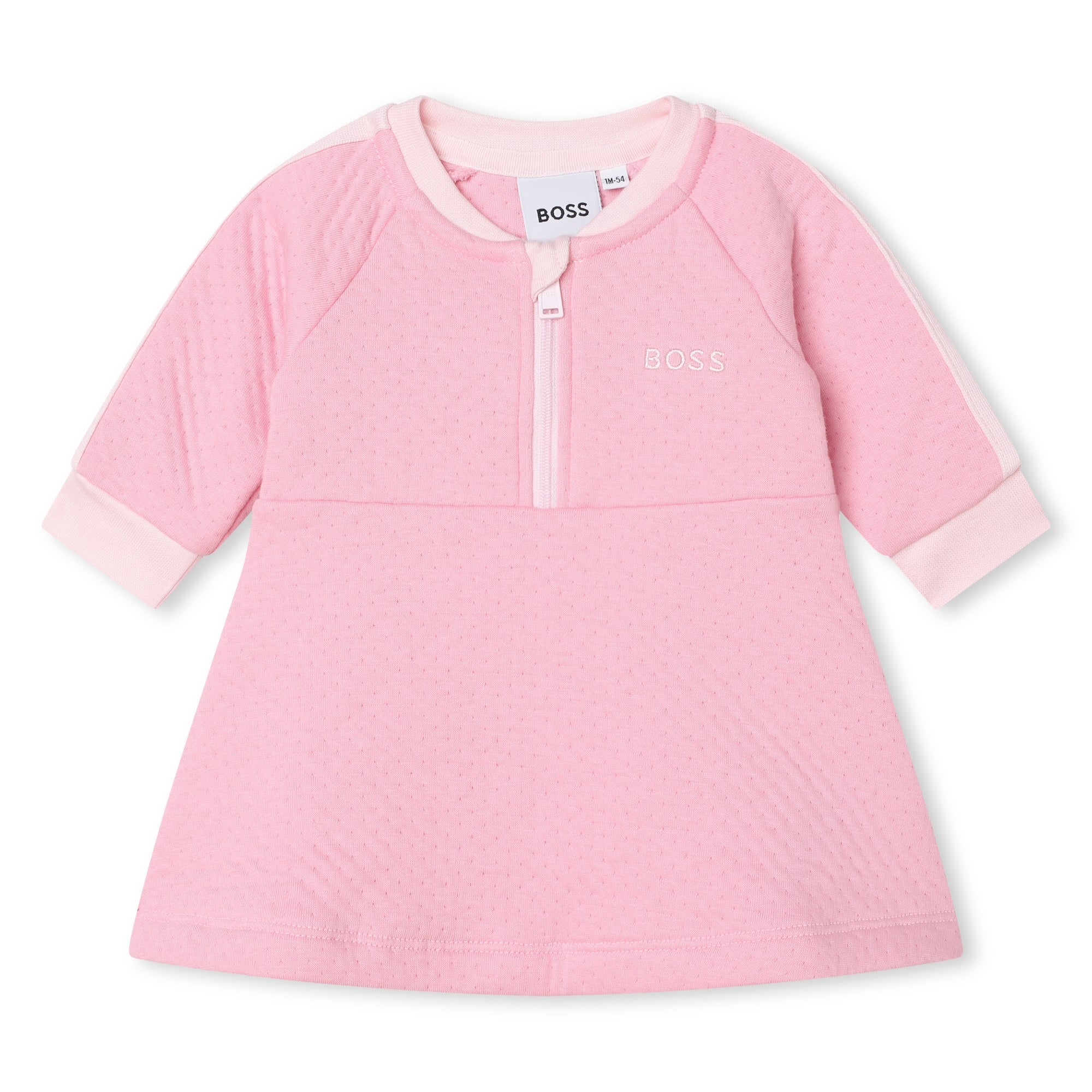 Pink Cotton Logo Dress kids atelier
