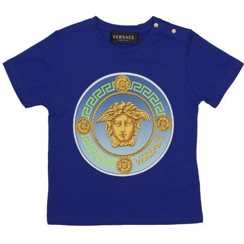 versace-Blue Logo T-Shirt-1000101-1a07317-2uj50