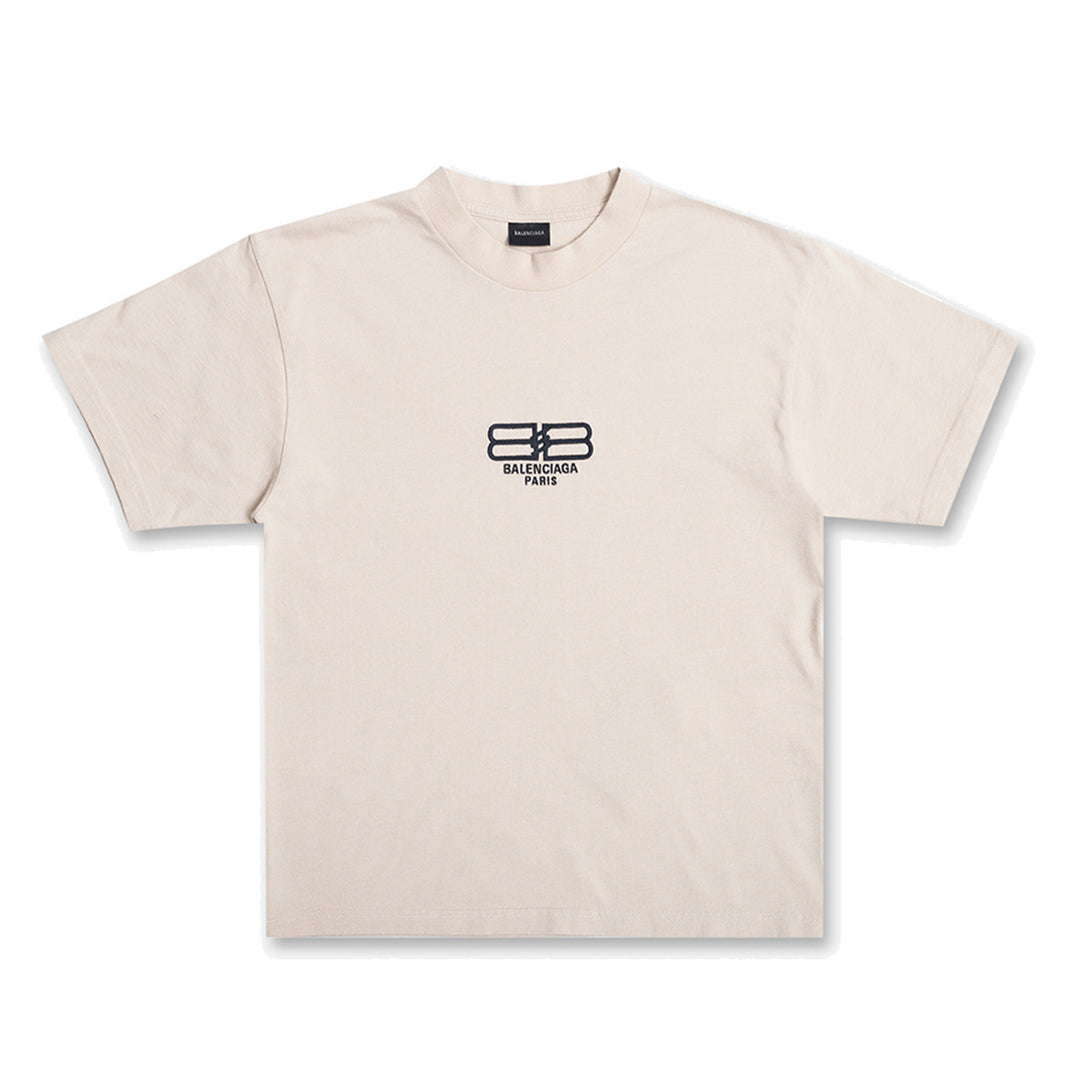 balenciaga-Beige Logo T-Shirt-681864-tmvk9-9364