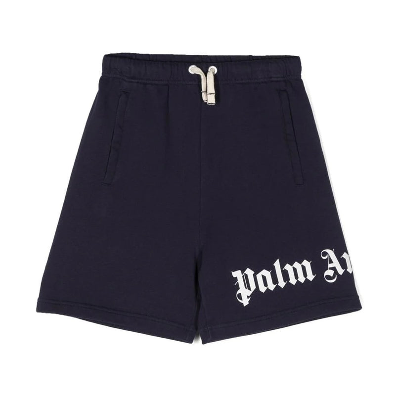 PALM ANGELS-PBCI002C99FLE0014601-CLASSIC OVERLOGO SWEAT SHORT NAVY BLUE W