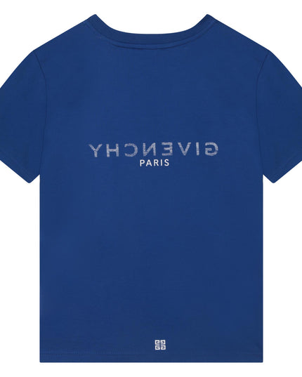 givenchy-h25404-865-kb-Blue Cotton Logo T-Shirt