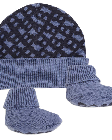 boss-j98423-849-Blue Hat & Booties Baby Gift Set