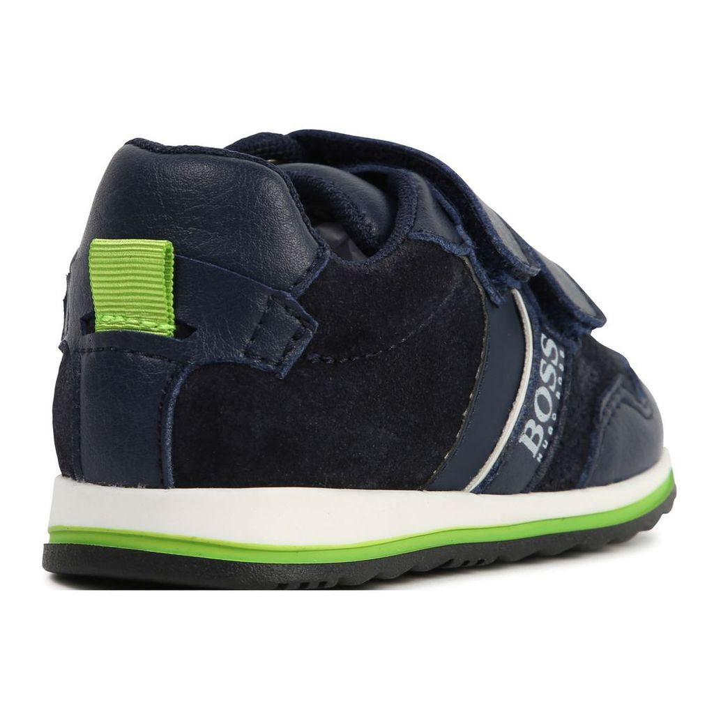 kids-atelier-boss-kids-baby-boys-navy-green-trim-logo-sneakers-j09139-849