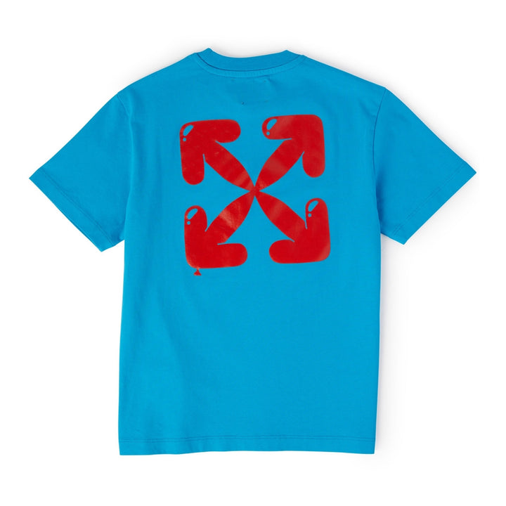 off-white-obaa002s23jer0094525-Blue & Red Logo T-Shirt