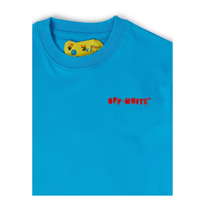 off-white-obaa002s23jer0094525-Blue & Red Logo T-Shirt