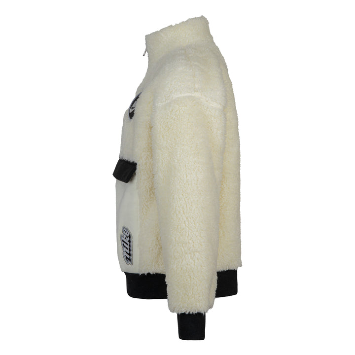White Fleece Half-Zip Jacket
