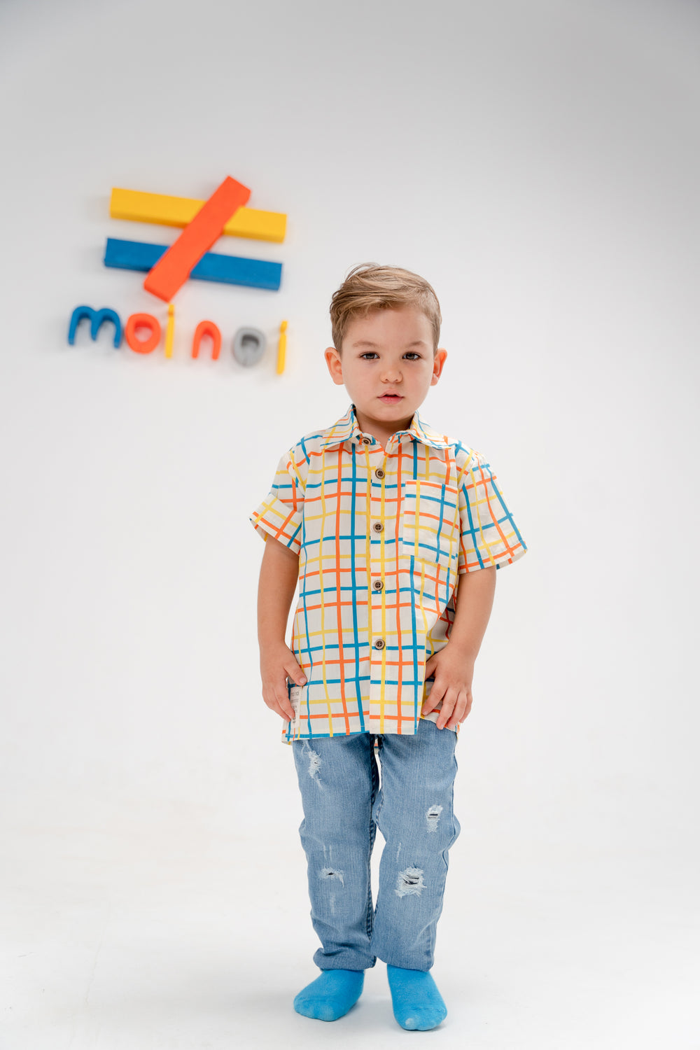 kids-atelier-moi-noi-kid-boy-multicolor-plaid-print-button-up-shirt-mn7033-plaid