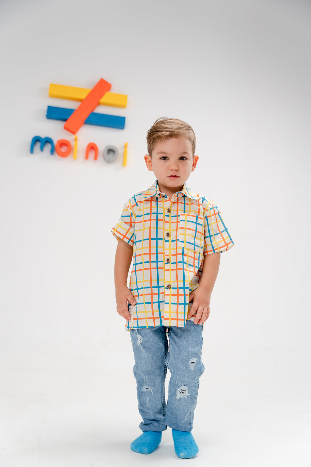 kids-atelier-moi-noi-kid-boy-multicolor-plaid-print-button-up-shirt-mn7033-plaid